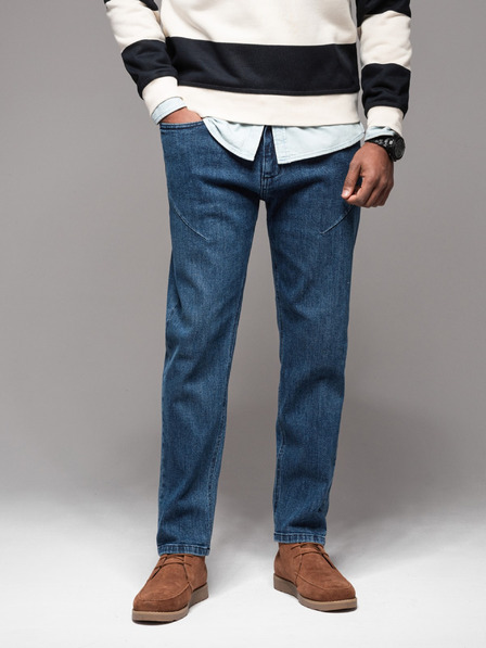 Ombre Clothing Pánské džínové kalhoty STRAIGHT LEG - černé V1 OM-PADP-0133 Ombre Clothing