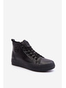 BIG STAR SHOES Pánské zateplené vysoké tenisky se zipem Black Big Star Velikost: