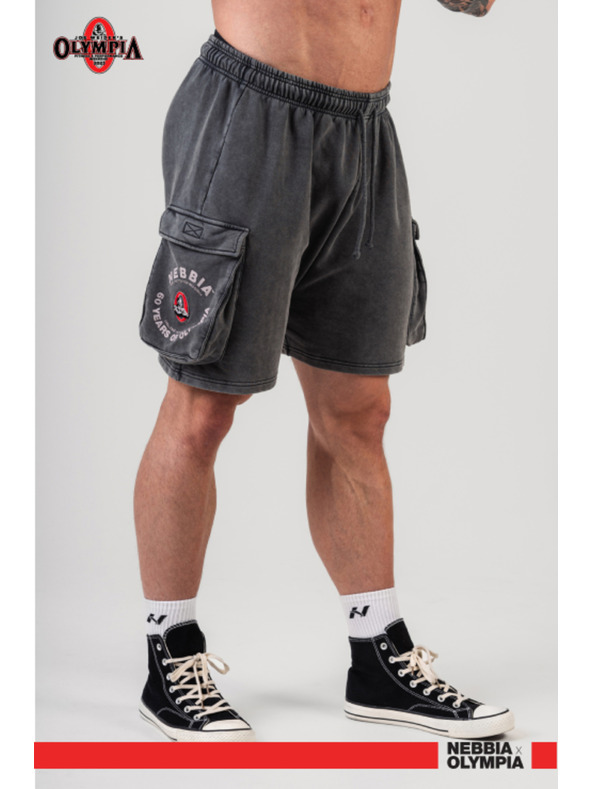 Nebbia Washed volné cargo šortky LEGACY 787 M,light grey