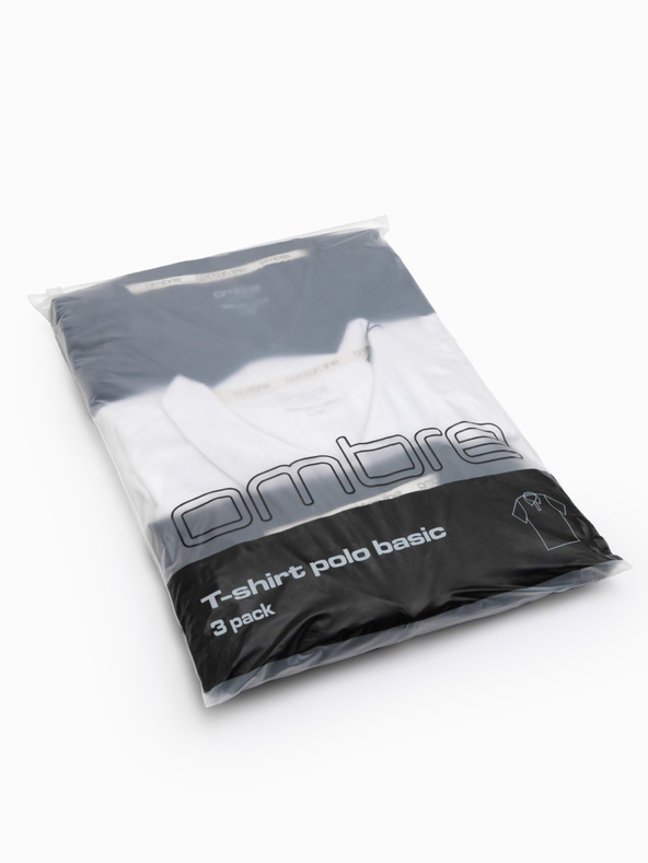 Ombre Clothing Pánská bavlněná polokošile BASIC - černá/tmavě modrá/bílá V1 OM-POBS-0133 Ombre Clothing