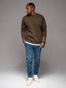 Ombre Clothing Pánské džínové tepláky s lemováním - modré V3 OM-PADJ-0156 Ombre Clothing