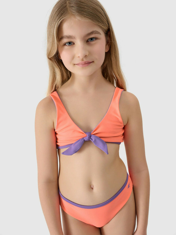 4F Dívčí dvoudílné plavky 4F - korálové/fialové