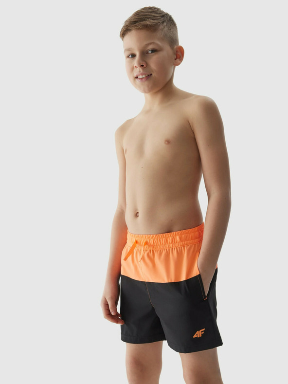 4F Chlapecké plážové šortky typu boardshorts 4F - oranžové