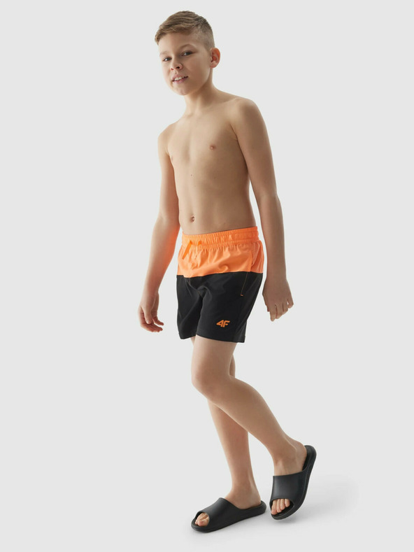 4F Chlapecké plážové šortky typu boardshorts 4F - oranžové