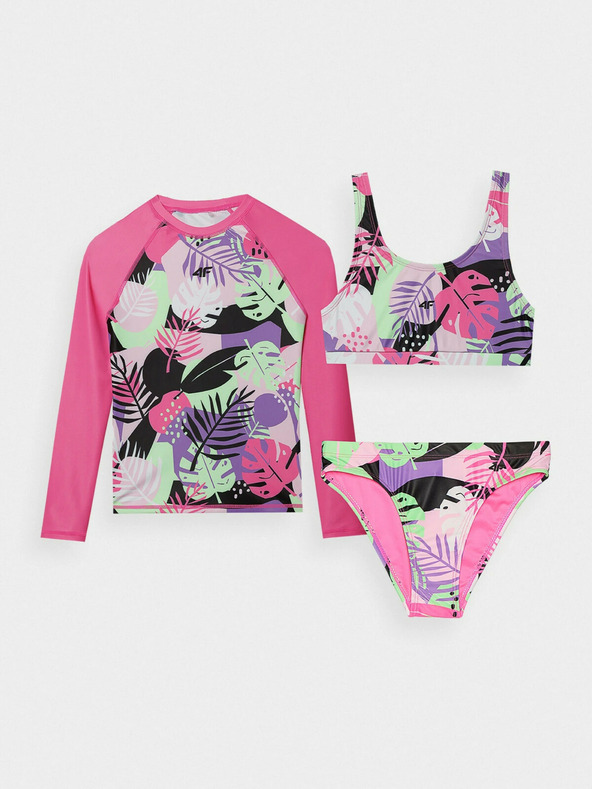 4F Dívčí třídílné plavky 4F - multibarevné