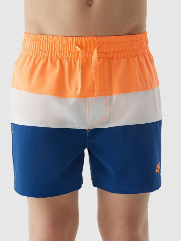 4F Chlapecké plážové šortky typu boardshorts 4F - oranžové