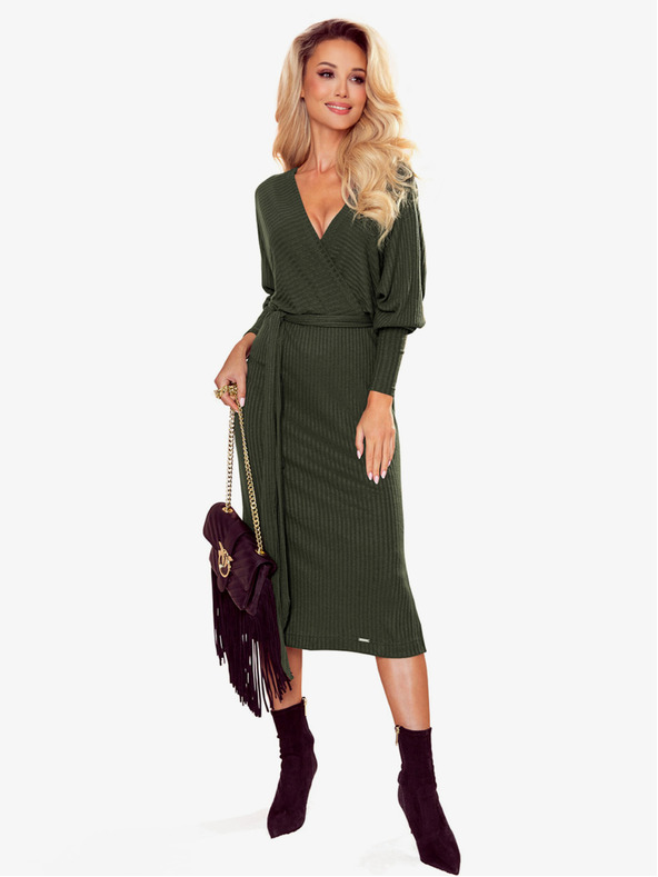 numoco Svetrové šaty s vázáním Numoco