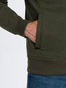 Ombre Clothing Bavlněná pánská mikina bomber na zip khaki Ombre Clothing