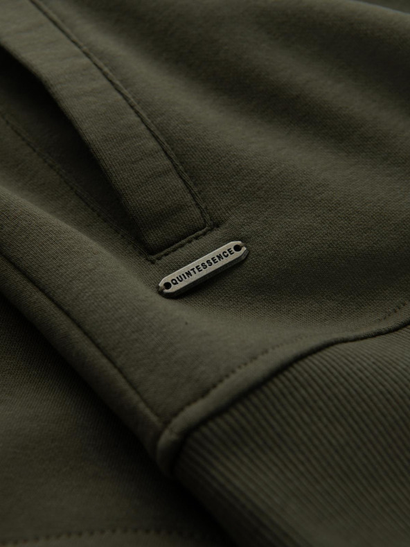 Ombre Clothing Bavlněná pánská mikina bomber na zip khaki Ombre Clothing