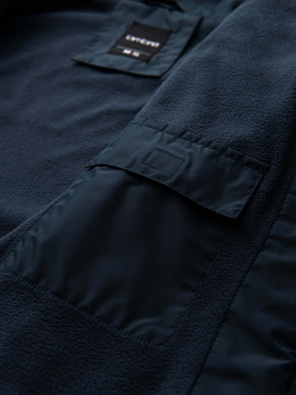 Ombre Clothing Pánská lehká barevná sportovní bunda s fleecem hnědá Ombre Clothing