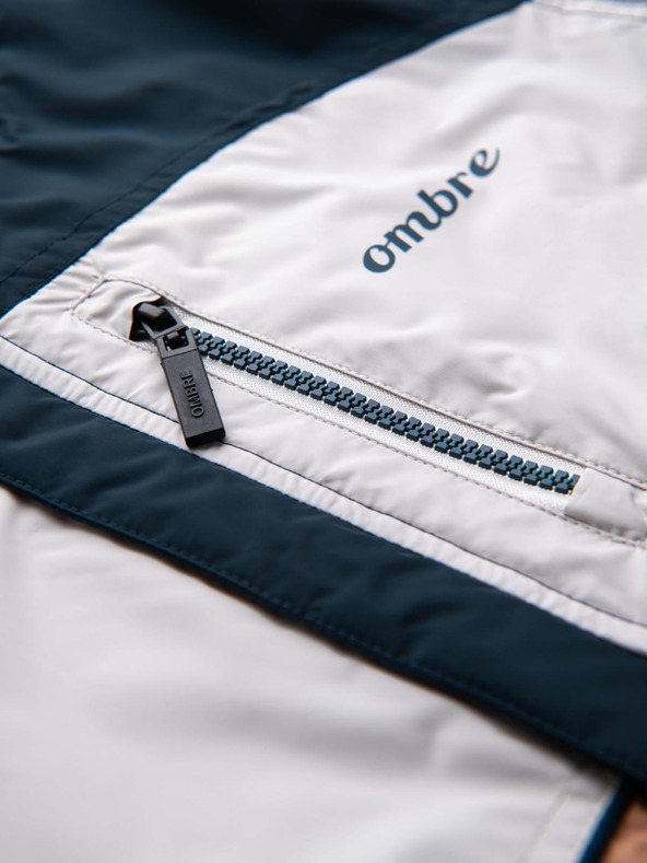 Ombre Clothing Pánská lehká barevná sportovní bunda s fleecem hnědá Ombre Clothing