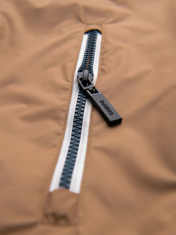 Ombre Clothing Pánská lehká barevná sportovní bunda s fleecem hnědá Ombre Clothing