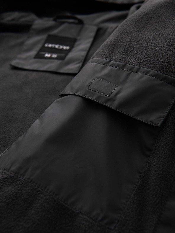 Ombre Clothing Pánská lehká barevná sportovní bunda s fleecem modrá Ombre Clothing