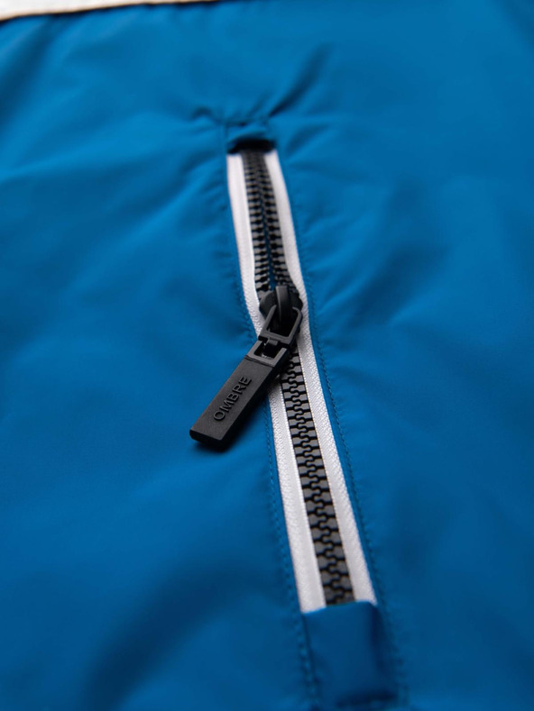 Ombre Clothing Pánská lehká barevná sportovní bunda s fleecem modrá Ombre Clothing