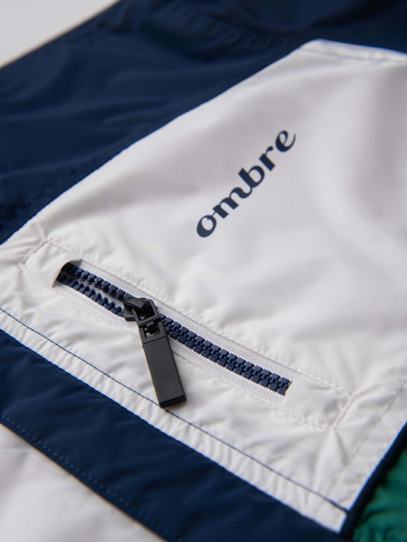 Ombre Clothing Pánská lehká barevná sportovní bunda s fleecem zelená Ombre Clothing