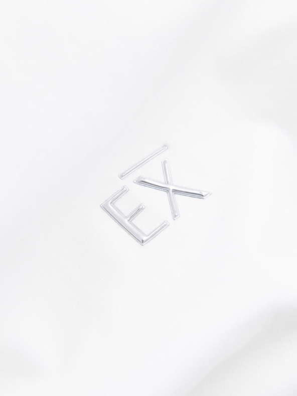 Ombre Clothing Pánské tričko SLIM FIT s dlouhým rukávem, elastanem a potiskem bílá Ombre Clothing