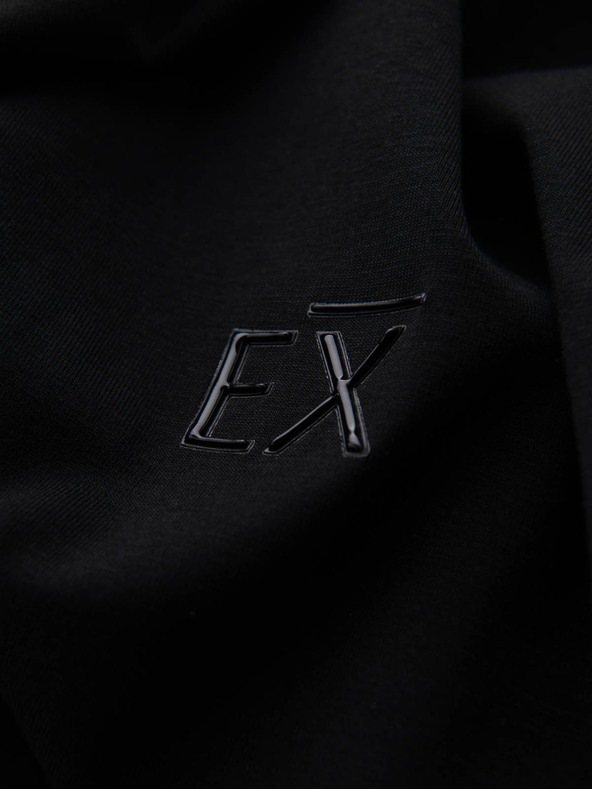 Ombre Clothing Pánské tričko SLIM FIT s elastanem a potiskem černá Ombre Clothing