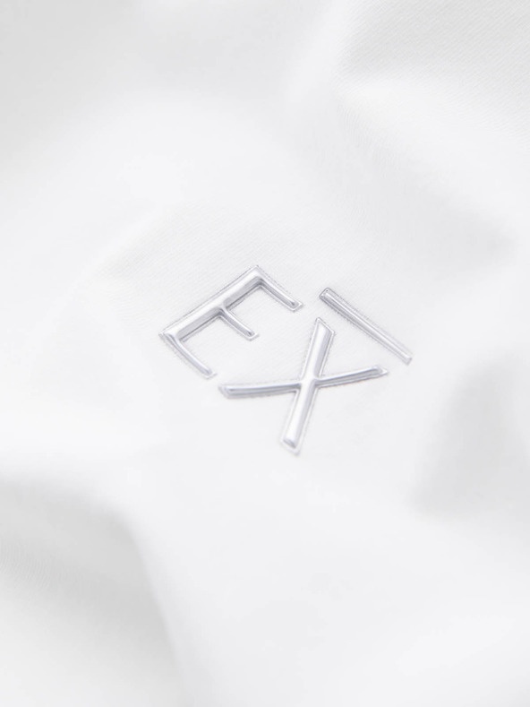 Ombre Clothing Pánské tričko SLIM FIT s elastanem a potiskem bílá Ombre Clothing