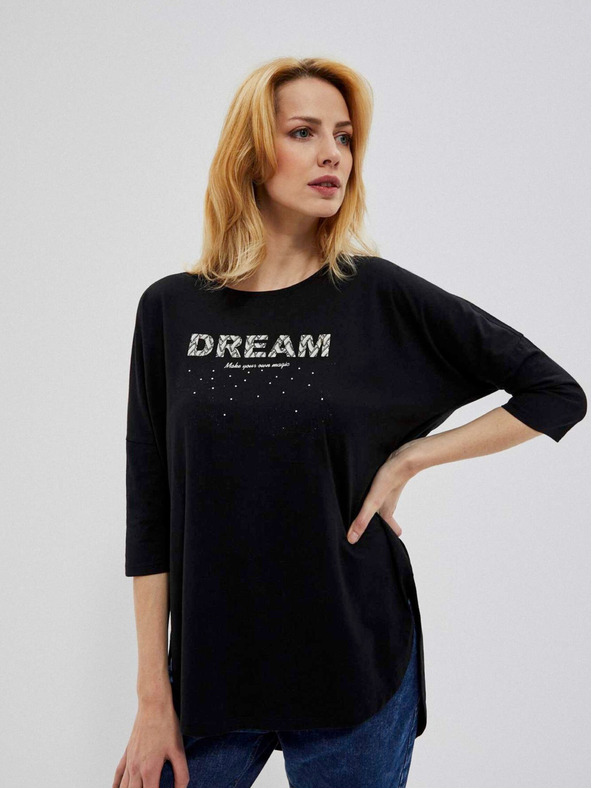 Moodo Černé dámské tričko Moodo