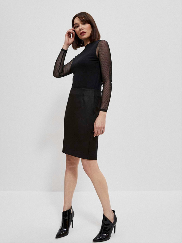 Moodo Černá dámská halenka s průhlednými rukávy Moodo