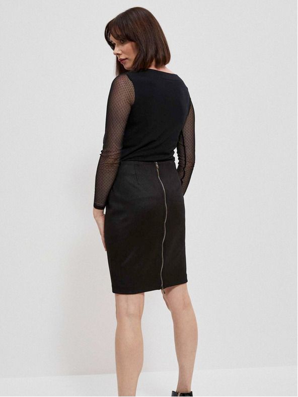 Moodo Černá dámská halenka s průhlednými rukávy Moodo