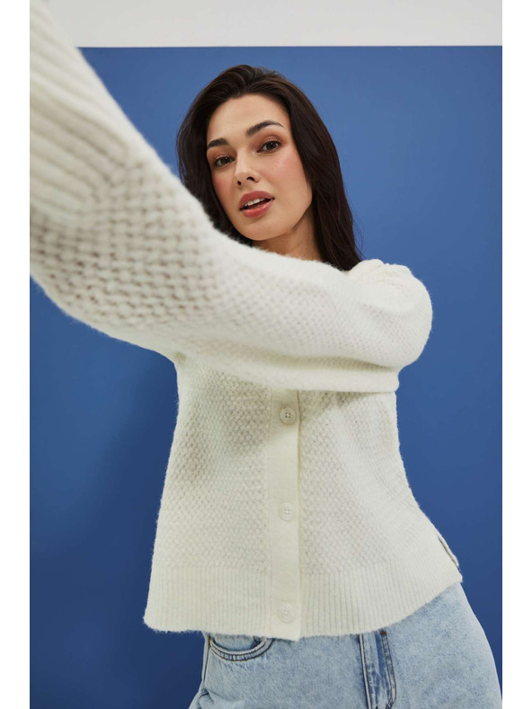 Moodo Bílý dámský kardigan Moodo