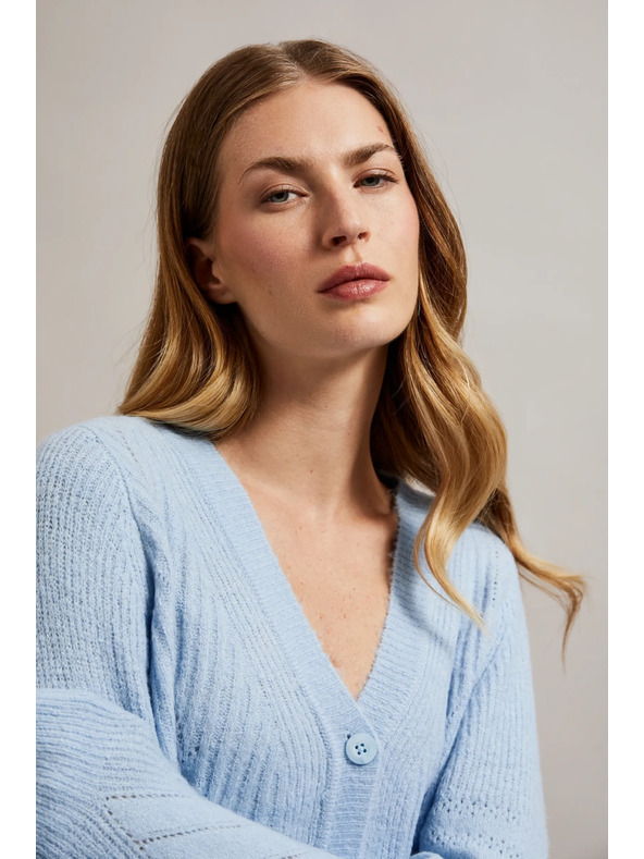Moodo Světle modrý dámský kardigan Moodo