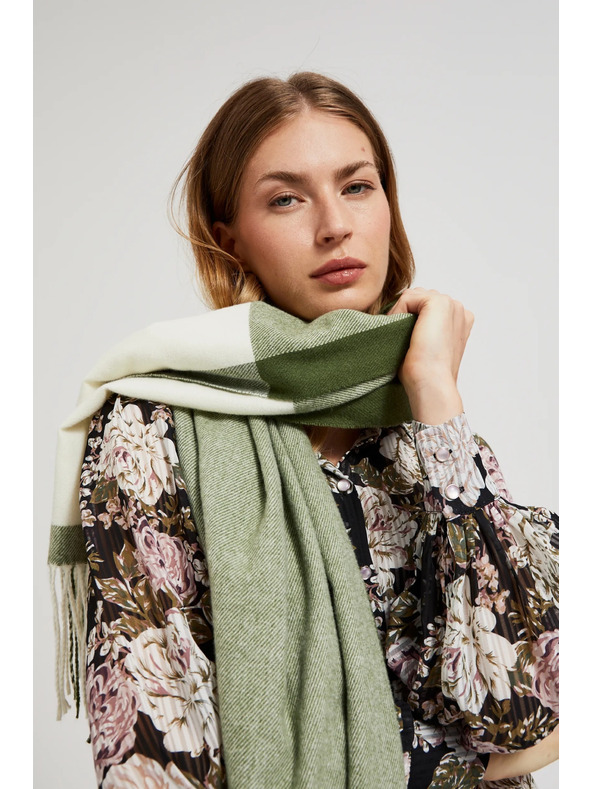 Moodo Bílo-zelená dámská šála Moodo
