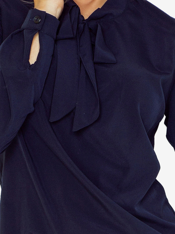 numoco Tmavě modrá dámská blůza s vazbou Numoco