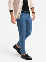 Ombre Clothing Pánské klasické seprané džíny REGULAR FIT modrá Ombre Clothing