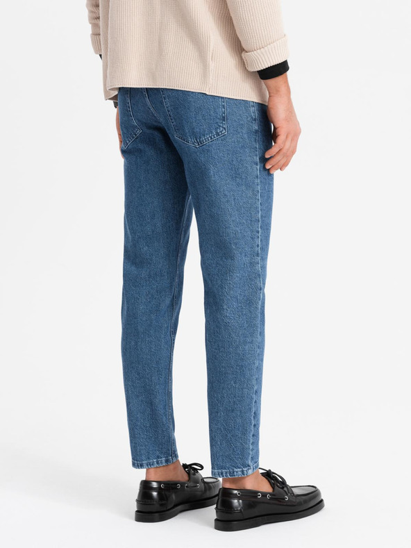 Ombre Clothing Pánské klasické seprané džíny REGULAR FIT modrá Ombre Clothing