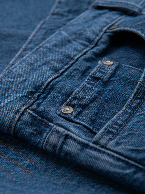 Ombre Clothing Pánské klasické seprané džíny REGULAR FIT modrá Ombre Clothing