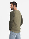Ombre Clothing Pánský pletený svetr RELAXED FIT se vzorem zelená Ombre Clothing
