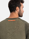 Ombre Clothing Pánský pletený svetr RELAXED FIT se vzorem zelená Ombre Clothing