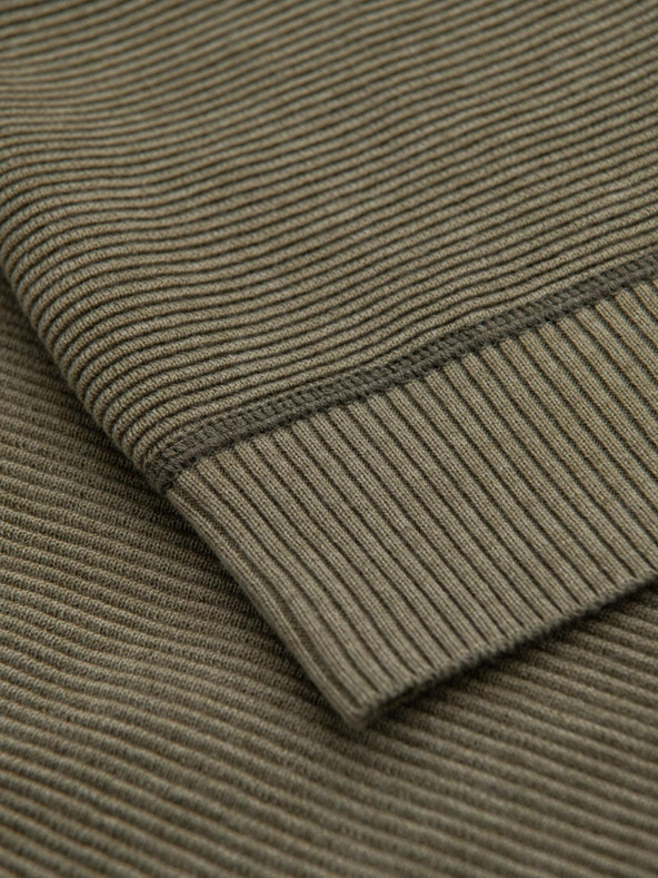 Ombre Clothing Pánský pletený svetr RELAXED FIT se vzorem zelená Ombre Clothing