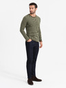 Ombre Clothing Pánský pletený svetr RELAXED FIT se vzorem zelená Ombre Clothing