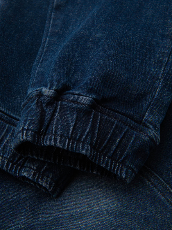 Ombre Clothing Pánské kalhoty JOGGERY s cargo kapsami na zip modrá Ombre Clothing