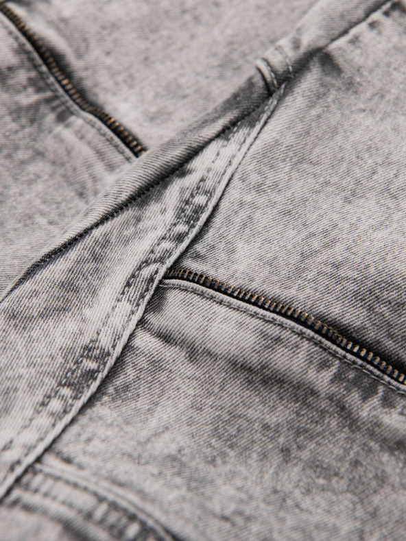 Ombre Clothing Pánské kalhoty JOGGERY s cargo kapsami na zip šedá Ombre Clothing