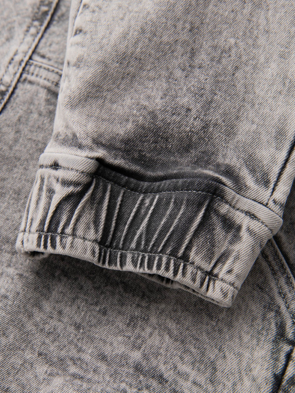 Ombre Clothing Pánské kalhoty JOGGERY s cargo kapsami na zip šedá Ombre Clothing