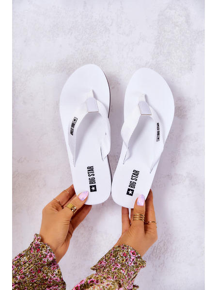 BIG STAR SHOES Women's flip-flops on the wedge Big Star bílá