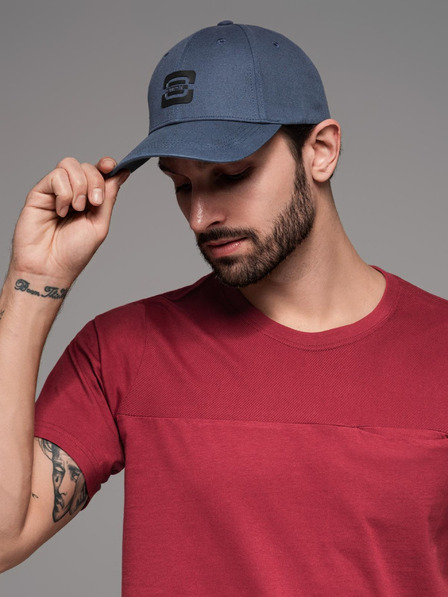 Ombre Clothing Pánská baseballová čepice s logem tmavě modrá Ombre Clothing