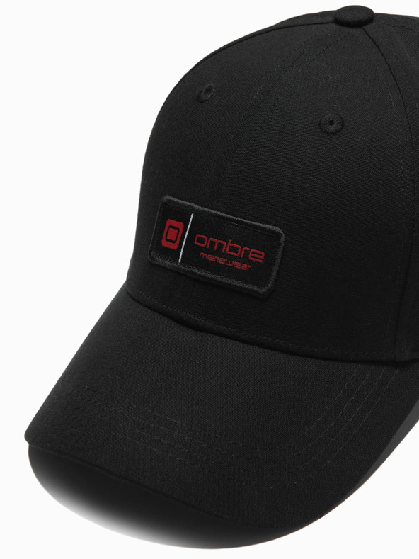 Ombre Clothing Pánská kšiltovka s nášivkou černá Ombre Clothing