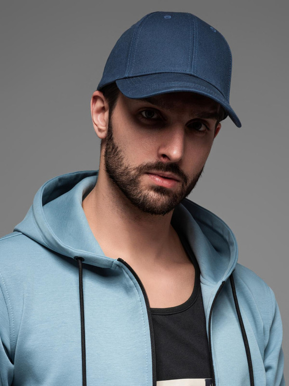 Ombre Clothing Pánská jednobarevná kšiltovka modrá Ombre Clothing