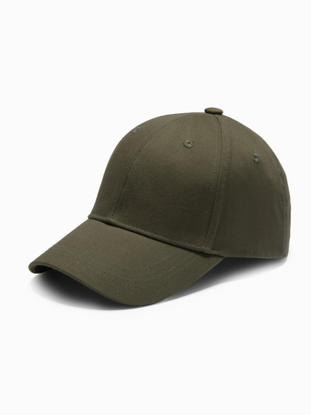 Ombre Clothing Pánská jednobarevná kšiltovka khaki Ombre Clothing