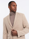 Ombre Clothing Elegantní pánské sako z vlněné směsi béžové Ombre Clothing