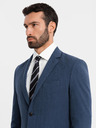 Ombre Clothing Elegantní pánské sako z vlněné směsi tmavě modré Ombre Clothing