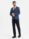 Ombre Clothing Elegantní pánské sako z vlněné směsi tmavě modré Ombre Clothing