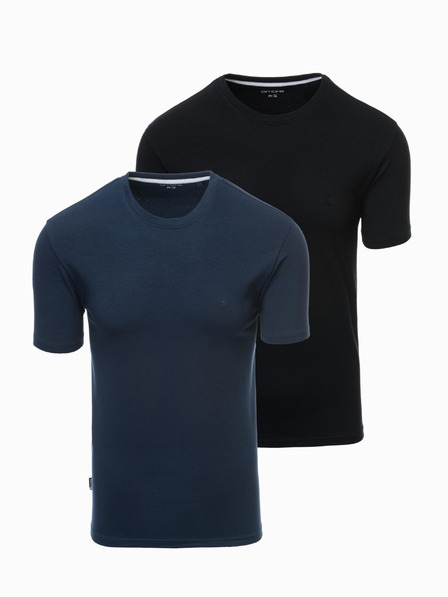 Ombre Clothing Sada tří kusů pánských bavlněncýh triček BASIC s kulatým výstřihem Ombre Clothing