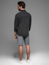 Ombre Clothing Pánské bavlněné teplákové šortky BASIC šedé Ombre Clothing