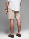 Ombre Clothing Pánské bavlněné teplákové šortky BASIC béžové Ombre Clothing